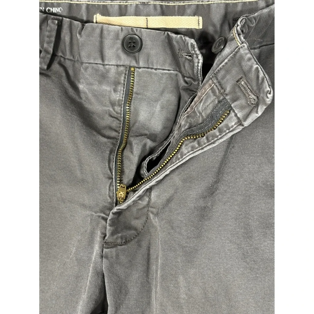 Banana Republic Lived-In Chino Slim Fit Gray Stretch Pants Mens 31x30 Washwell